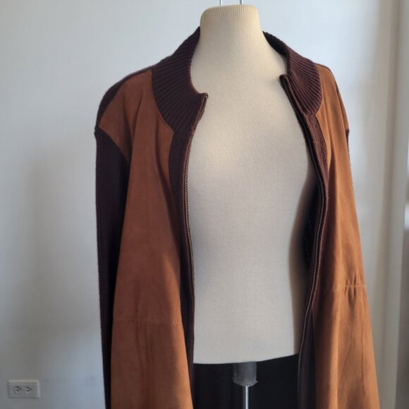 CLEARANCE – Jacklyn Smith Brown Suede Sweater/Jacket (Size: 1X) - Picture 9 of 16